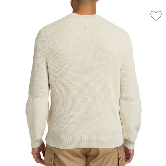 Rag and Bone Men’s Cream Crewneck Sweater with Arm Patches size X Large - Picture 9 of 9